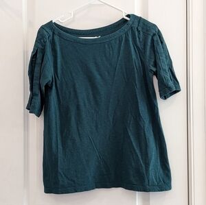 LOFT Vintage Soft Split Tee (Teal Night, Size XS)